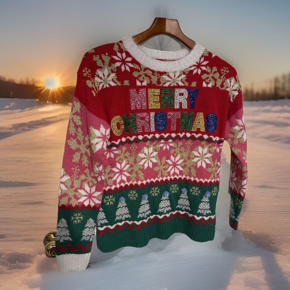 Women’s Holiday Time Christmas Ugly Sweater XS